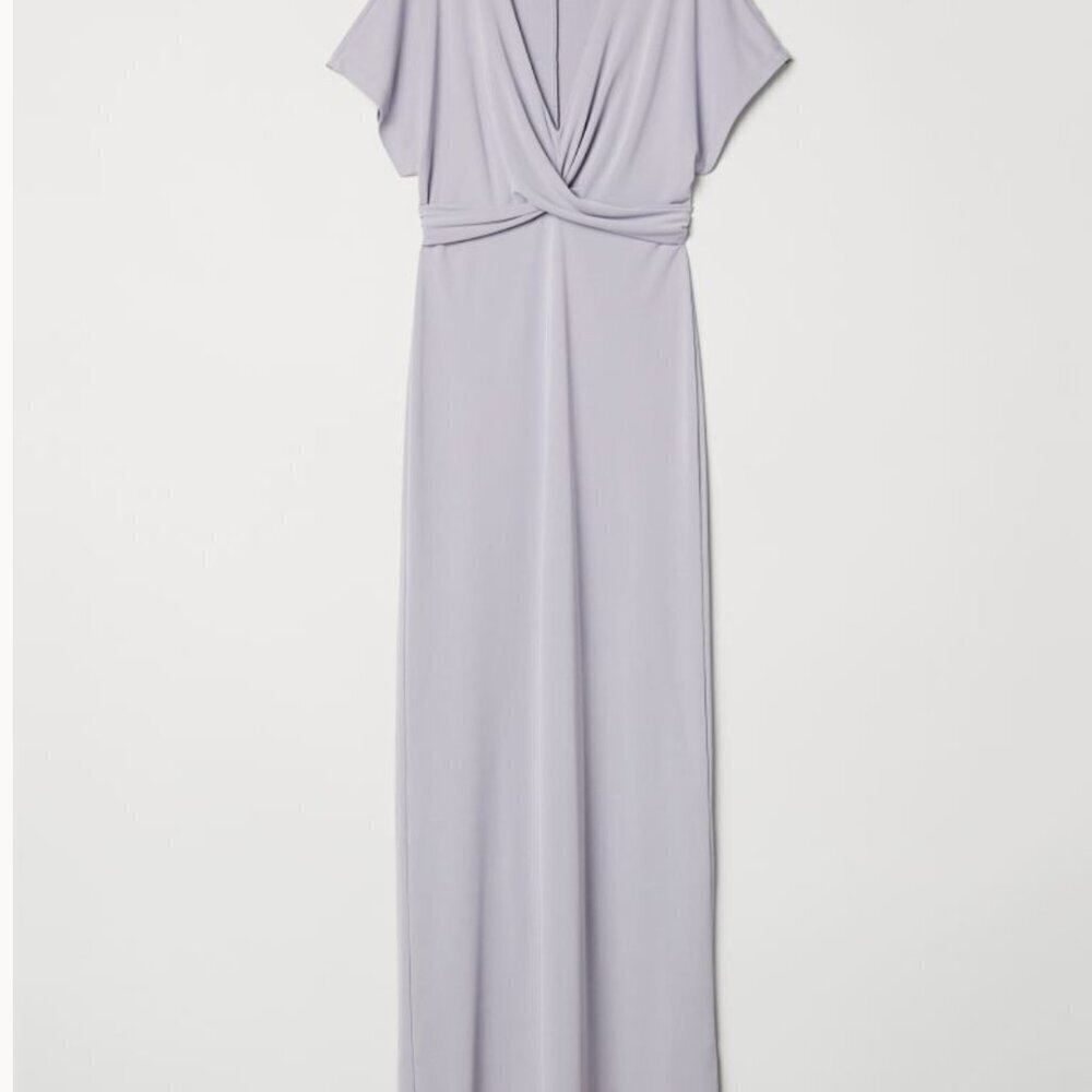 H&M Lavender Floor Length Short Sleeve Maxi Dress(Excellent Condition)Size 4 NWT - Picture 6 of 6